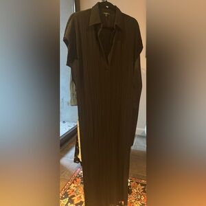 Massimo Dutti Black Pleated Maxi Dress